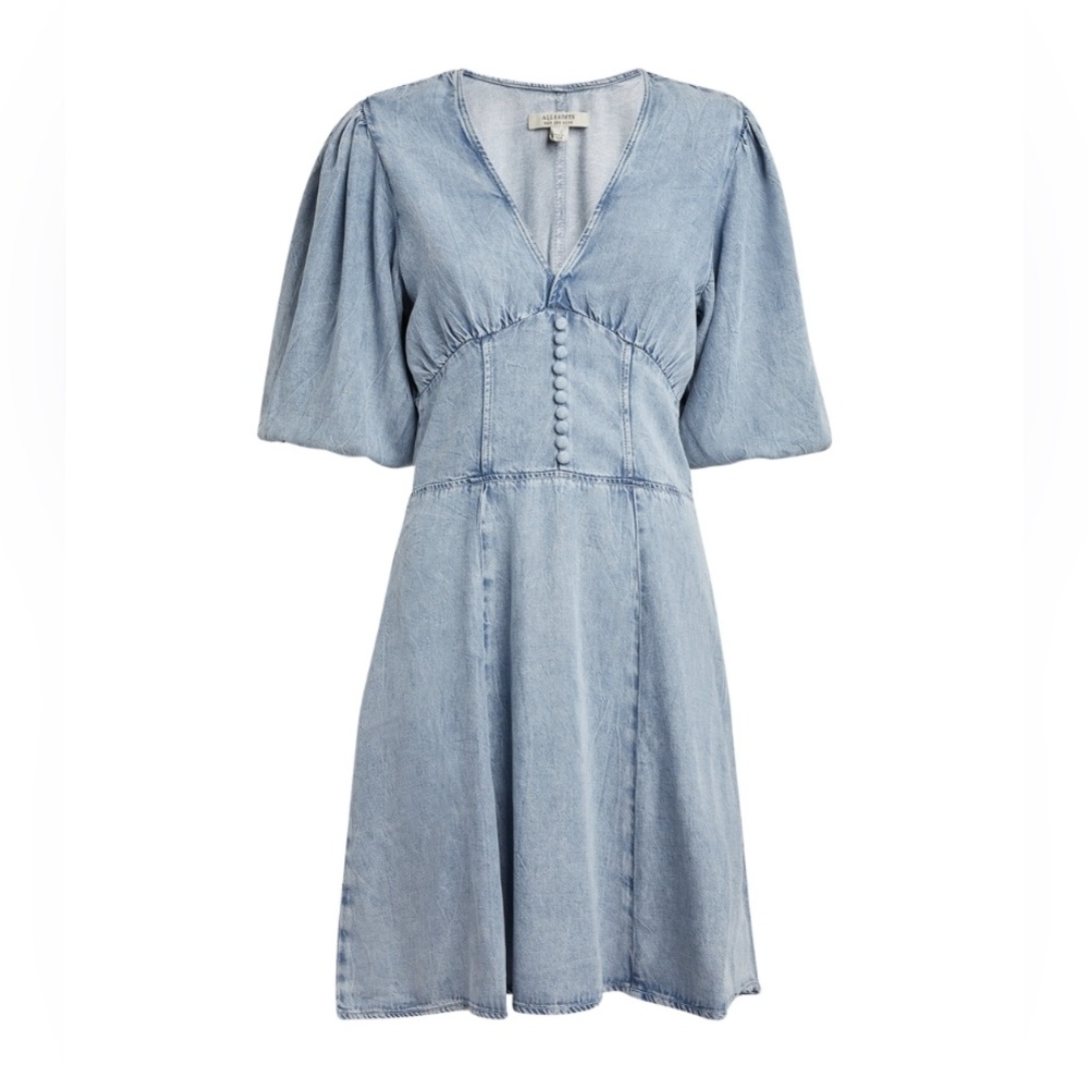 EUC ALLSAINTS NOVA TENCEL LIGHT WASH MIDI DRESS (2) WORN ONCE